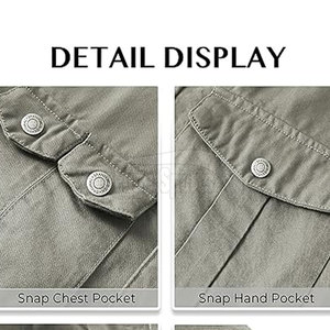 Vestes en toile 100% coton respirantes pour hommes, style streetwear, grandes tailles, imperméables et coupe-vent, fabriquées au Pakistan - Product Image 5