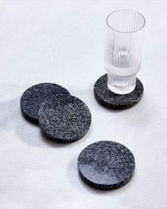 Premium Hexagon White Grey <b>Marble</b> <b>Coaster</b> Set for Drinks Stylish Table Protection Modern Home Decor Upgrade Finish - Product Image 2