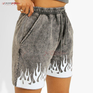 Pantalones cortos ligeros para mujer con lavado ácido con tela elástica para usar durante todo el día Pantalones cortos suaves para mujer con lavado ácido - Product Image 6