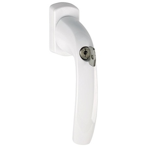 HOPPE New York 0810S/U10 TBT1 อลูมิเนียม 32 มม. มือจับหน้าต่าง สีขาว พร้อมระบบล็อค รางม่านและอุปกรณ์เสริม F9016 - Product Image 1