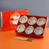 Ensemble cadeau de bols et de baguettes en céramique de style japonais YCPS48, logo personnalisé, vaisselle en porcelaine pour la cérémonie d'ouverture, souvenir