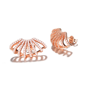 18K Gold <b>Cuff</b> <b>Earrings</b> Genuine Crystal Zinc Alloy Elegant <b>Cuff</b> Style - Product Image 1