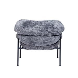 <span class=keywords><strong>Fauteuil</strong></span> Bollo Mid-Century en peau de mouton avec structure en bois pour hôtel, salon, chambre à coucher – Design durable - Product Image 3