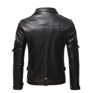 Veste en cuir véritable pour homme de qualité supérieure, modèle haut de gamme, très populaire, en cuir de vache véritable - Product Image 2