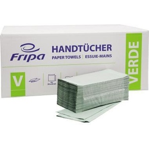 Serviettes en papier vertes 100% recyclées 25 x 23 cm 20 feuilles/paquet Papier de cuisine FRIPA - Product Image 1