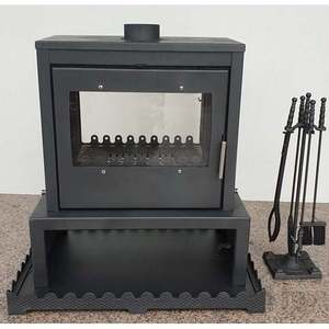 Estufa de Hierro Fundido Moderna DORELLO SOBA con Doble Puerta, Estufa Independiente para Interiores con Combustible de Leña y Carbón - Product Image 2