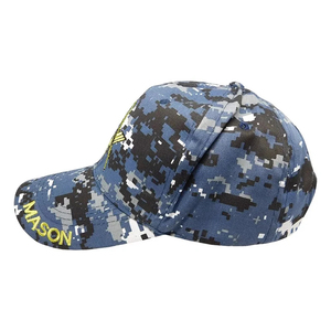 Gorra Deportiva de 5 Paneles con Símbolo Amarillo Personalizable, Camuflaje ACU, Estilo Hip Hop, Inspirada en la Regalia Masónica, Bordada para Maestro Masón - Product Image 5