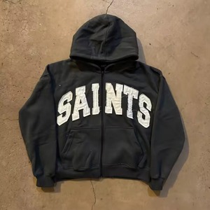 Sweat à capuche avec fermeture éclair imprimé d'usine prix bon marché sweats à capuche meilleure qualité prix compétitif étiquette personnalisée - Product Image 4