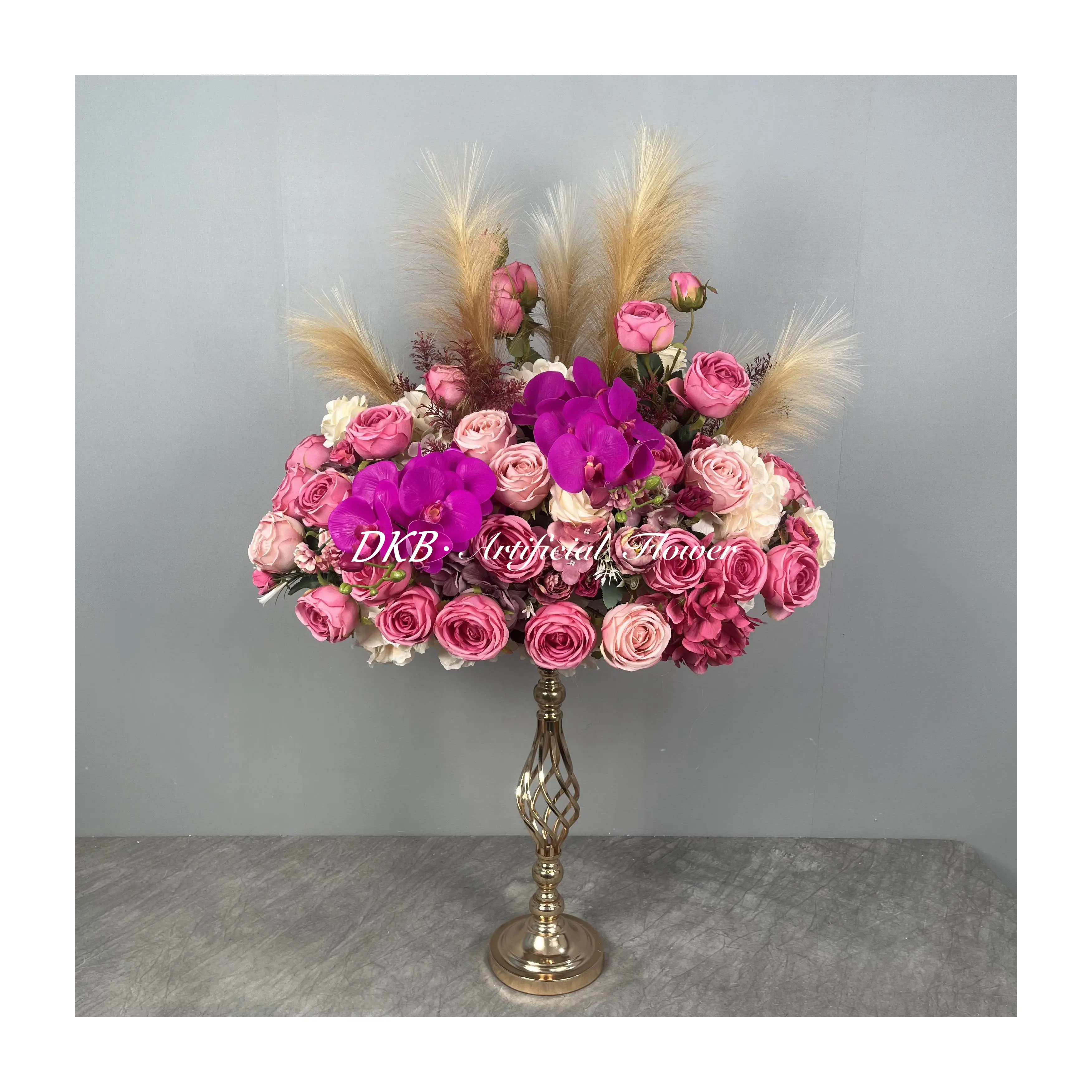 Flowers Wedding Decoration Table Centerpieces Silk Pink Rose Artificial Flower Balls for Room Birthday Party Home Wedding Decor