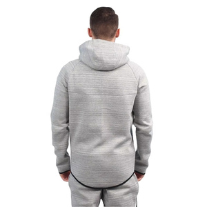 2025 New Tech OEM Vente en gros Logo personnalisé Survêtement de sport de haute qualité Ensemble de sweat à capuche zippé en coton polaire épais - Product Image 5