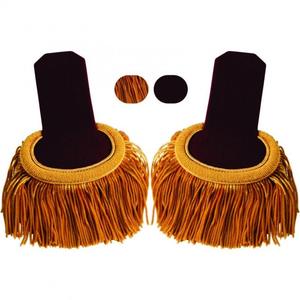 Vestido de desfile personalizado de alta calidad, par de charreteras de hombro negro, uniforme de servicio, accesorios de insignia de rango - Product Image 3