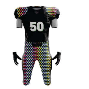 Maillots de football personnalisés par sublimation pour jeunes uniformes de vêtements de sport américains à séchage rapide ensemble d'extérieur respirant en taille XL pas cher - Product Image 2