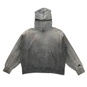 New Classic Style Oversized Distressed Hoodies Casual Winter Wear Men's Acid <b>Wash</b> Pullover Hoodie <b>For</b> <b>Sale</b> 100%Cotton Breathable - Product Image 1