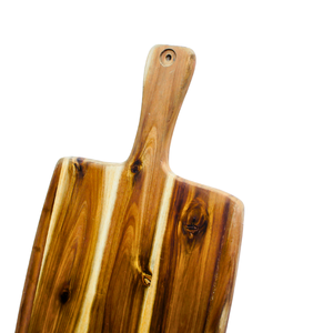 Tabla de cortar de madera de acacia con mango, tabla de charcutería de madera para pan, carne, frutas, queso y tallado de bloques de carnicero - Product Image 2