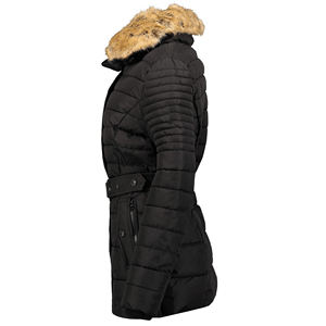 À la mode élastique poignets fermeture éclair femmes hiver spécial Parka veste confortable fourrure capuche matelassé veste avec personnaliser patchs - Product Image 4