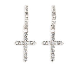 New Arrivals Luxury 14K Gold VVS Lab Grown Diamond <b>Earrings</b> Elegant <b>Cross</b> Hoop for <b>Men</b> and Women for Wedding Hip Hop Occasions - Product Image 3