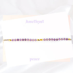 Natural Amethyst 2-3 MM Gemstone <b>Beads</b> Stackable <b>Bracelet</b> <b>For</b> <b>Women</b> 925 Silver <b>Bracelet</b> Jewelry - Product Image 1