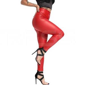 Pantalones de cuero informales para mujer de último diseño, mallas de invierno de alta calidad con parte delantera plana de cintura media personalizadas con precio al por mayor - Product Image 1