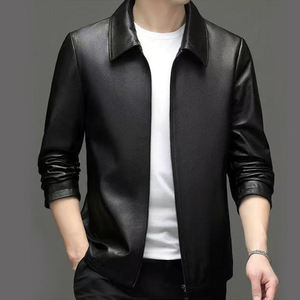 Veste de moto softshell pour homme, taille plus, respirante, style vintage, coupe courte et ajustée, tissu polyester, coupe-vent d'hiver, fermeture éclair - Product Image 3