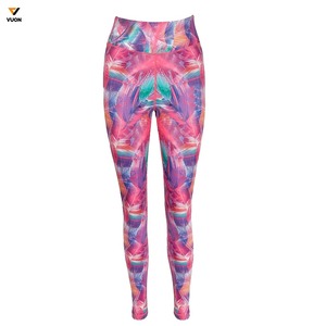 กางเกงรัดรูปเอวสูงสำหรับเล่นโยคะออกกำลังกายกางเกงสกินนี่พิมพ์ลายดอกไม้สำหรับผู้หญิงดีไซน์ใหม่2024 - Product Image 4