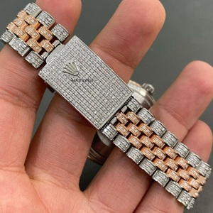 Montre Hip Hop de Luxe Bicolore Or Rose Moissanite Sertie de Diamants avec Cadran VVS - Product Image 2