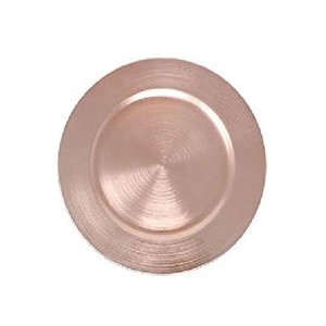 Assiettes de présentation or rose, design martelé, métal, 12 pouces, pour anniversaire, fiançailles, vaisselle de fête - Product Image 2