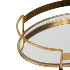 Espejo de Metal dorado, diseño geométrico redondo, bandeja de servicio moderna hecha a mano para organizador de Perfume, regalo de joyería al por mayor - Product Image 6