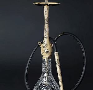 Shisha de madera de alta calidad, recién llegada, con botella de cristal, narguile portátil para bar y exteriores. - Product Image 2