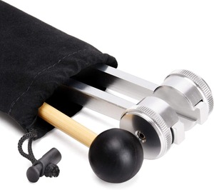 Tenedor de afinación de alta calidad de 128Hz con martillo de percusión-Tenedor de afinación de aluminio de precisión médica para terapia de sonido y curación, - Product Image 4