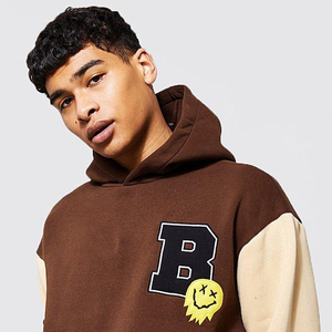 Sweats à capuche surdimensionnés pour hommes d'automne avec broderie en tissu polaire personnalisé Meilleurs fabricants de vêtements Sweat à capuche avec logo personnalisé pour hommes - Product Image 5