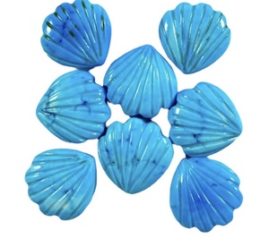 Perles de pierres précieuses naturelles en Howlite, en forme d'éventail, couleur blanche pour bijoux ou artisanat, sculptées à la main - Product Image 1