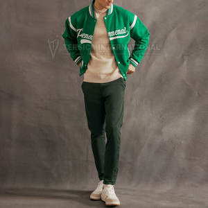 Chaqueta de lana cálida para hombre, abrigo de béisbol de estilo universitario para invierno, chaqueta de invierno elegante para hombre - Product Image 3