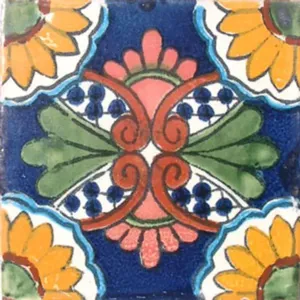 C037 Muestra de azulejo mexicano 4x4 pulgadas Cerámica Decoración hecha a mano para el hogar ¡Obtenga muchos según sea necesario! - Product Image 1