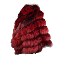 Blouson Bomber OEM Femme en Fourrure de Renard Rose Rouge, Fermeture Éclair, Chauffant, Respirant, Écologique, Modèle Adulte, Meilleures Ventes Hiver