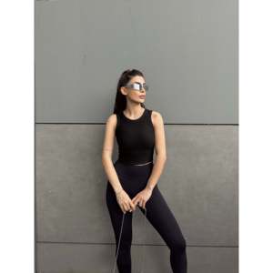 Soutien-gorge de sport à col halter en tissu ottoman - Product Image 1