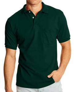 Jersey de algodón 100% para hombre para Polos patrón sólido suave y elegante con bolsillo antiarrugas de punto teñido liso - Product Image 1