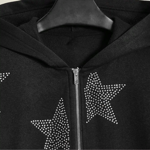 Sudaderas con Capucha de Invierno para Hombre, 600 Gsm, 100% Algodón, Lisas, con Pedrería, Estampado Digital Personalizado, Transpirables, con Cierre - Product Image 3