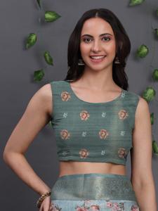 Diseñador indio de Bollywood más moderno Banarsi seda Jari tejido tradicional étnico Sari nupcial boda desgaste blusa para mujer - Product Image 2