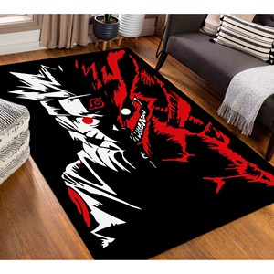 Tapis Anime : Motif Noir & Rouge, Tapis Antidérapant, Tapis Doux Non Tissé - Product Image 3