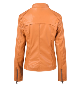 2024 nuevo diseño cortavientos para mujer chaqueta de cuero Real con cremallera chaqueta de tela transpirable con interior y bolsillos OEM al por mayor - Product Image 6