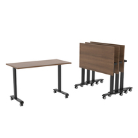 Tables de conférence extensibles en bois avec cadre en acier moderne et simple OMNI, table de formation à rabat, table empilable en stratifié, plusieurs tailles