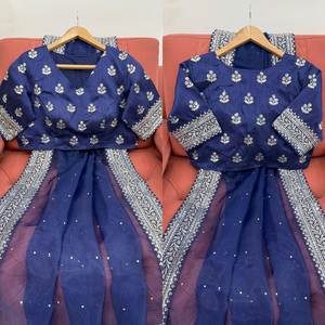 Bollywood Designer porter Saree Designer indien avec broderie, travail de perles, travail de séquence, mariage pakistanais et saree de fête - Product Image 5