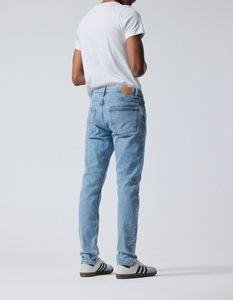 Nuevos Pantalones Vaqueros Rectos Vintage de Moda al por Mayor con Logotipo Personalizado, Jeans de Mezclilla Desgastados de Corte Ajustado para Hombre, Pantalones de Lavado Claro - Product Image 5