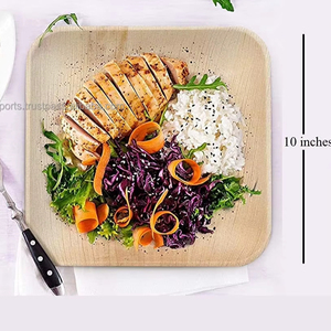 Assiettes carrées en feuilles de palmier de 7 pouces, écologiques, biodégradables, jetables, pour les fêtes, la restauration rapide, les collations, les desserts, les restaurants - Product Image 1