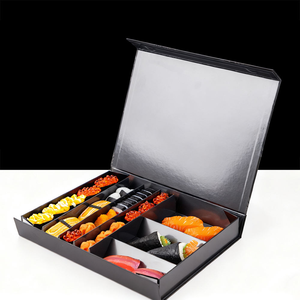 Caja de sushi de lujo, caja de regalo de sushi premium, caja rígida para empaque de sushi, caja de sushi de alta gama para llevar, estuche de regalo para sushi con compartimentos - Product Image 1