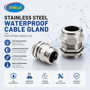 Prensaestopas Metálico Impermeable IP68 de Acero Inoxidable SS304 M16 M25 M32 M40 <span class=keywords><strong>M52</strong></span>, Directo de Fábrica Xianghong, con Certificación CE RoHS - Product Image 1