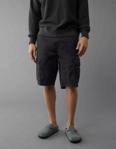 Pantalones cortos de carga informales transpirables de calle alta para hombre, Pantalones Bermudas de patrón sólido, bolsillo de carga de mezclilla para entrenamientos, moda de Color liso - Product Image 3