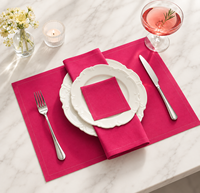 Napperons et serviettes en coton 100% fuchsia réutilisables et écologiques pour la décoration de table de mariage et de banquet