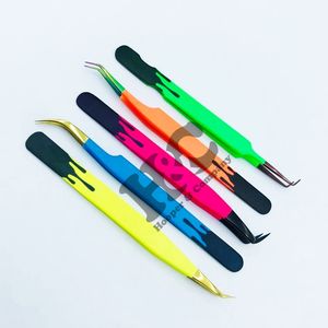 Nouvelle arrivée pince à épiler fond de vison noir pince à épiler Nano couleurs revêtement durable extension de cils pince à épiler avec Logo - Product Image 4