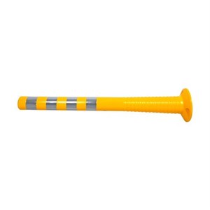 Borne de signalisation flexible 100 x 8 cm jaune, lot de 5, barrière de circulation - Product Image 6
